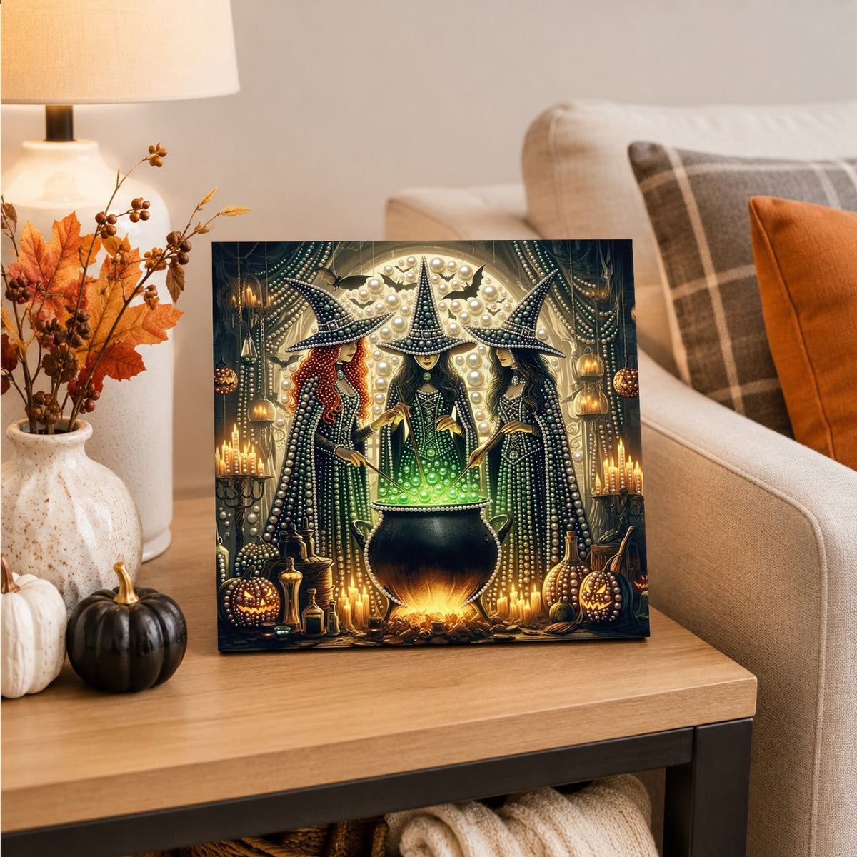 Witch Coven Round the Cauldron pearl painting – image 4