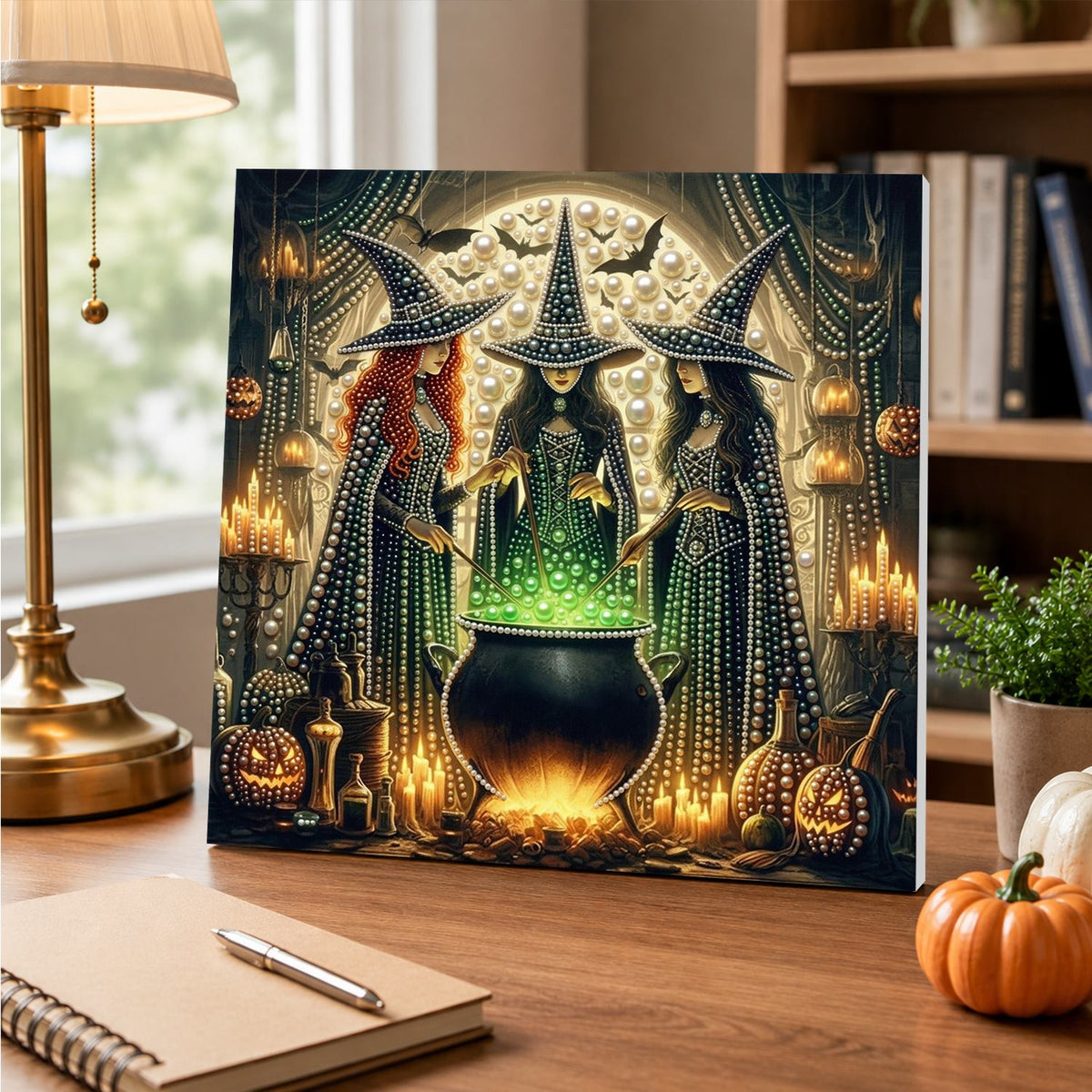 Witch Coven Round the Cauldron pearl painting – image 5