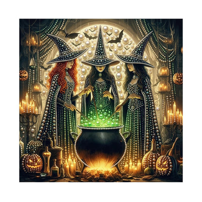 Witch Coven Round the Cauldron pearl painting – image 11