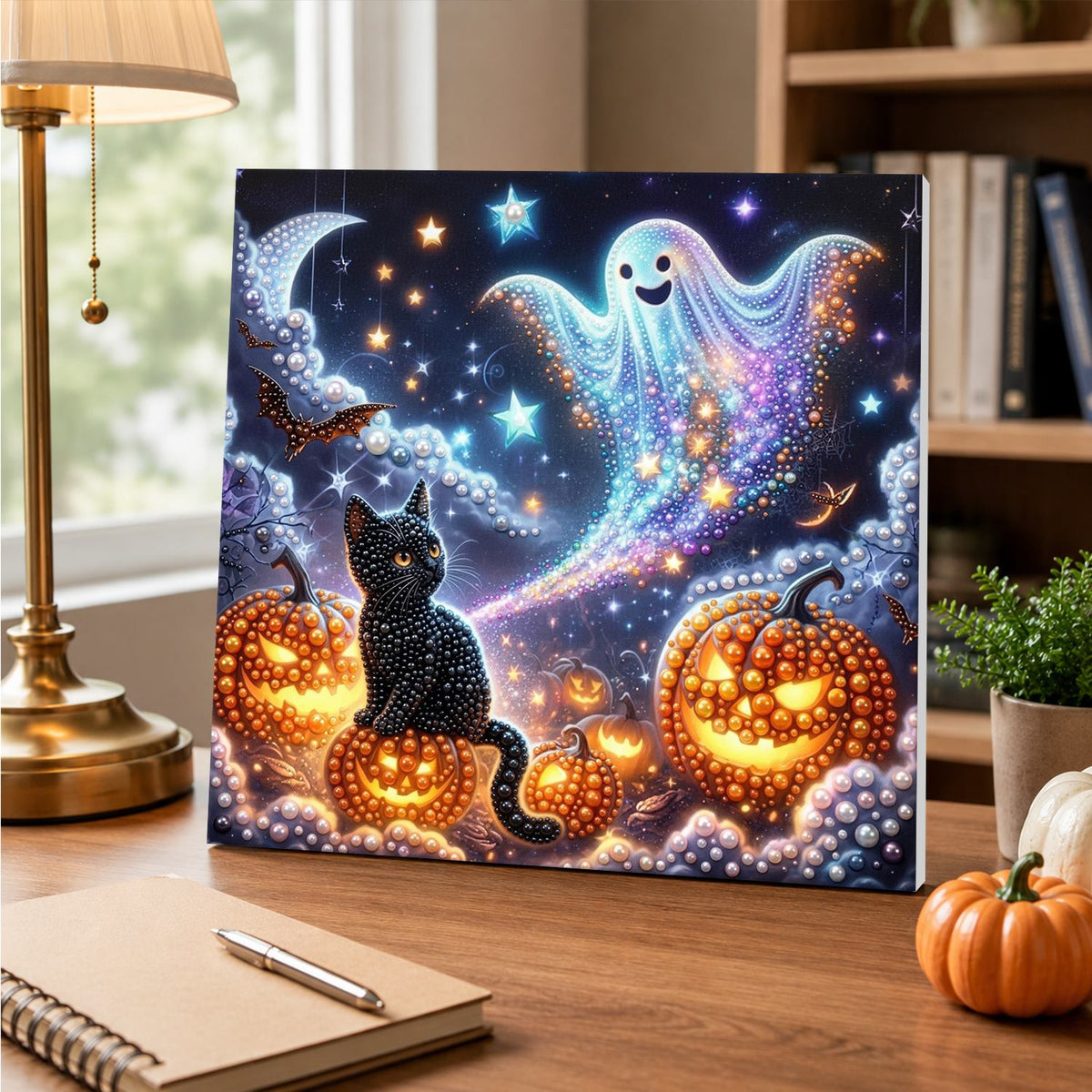 Black Cat and Starry Ghost pearl painting – image 5