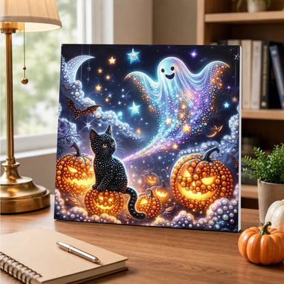 Black Cat and Starry Ghost pearl painting – image 5