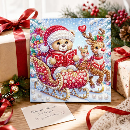 Teddy's Storybook Sleigh Ride pearl painting – image 2