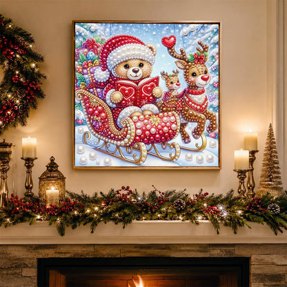 Teddy's Storybook Sleigh Ride pearl painting – image 3