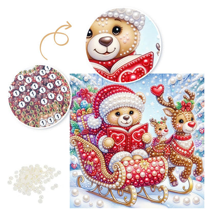 Teddy's Storybook Sleigh Ride pearl painting – image 6