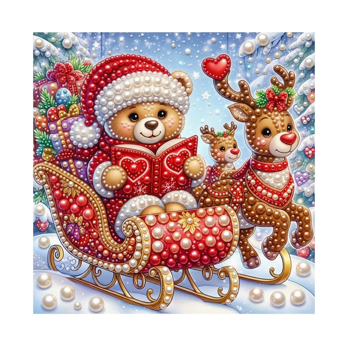 Teddy's Storybook Sleigh Ride pearl painting – image 11