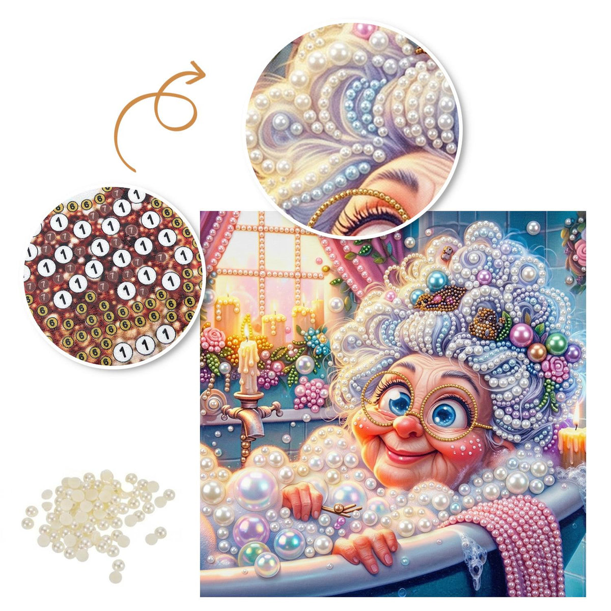Bubble Bath Granny pearl painting – image 6
