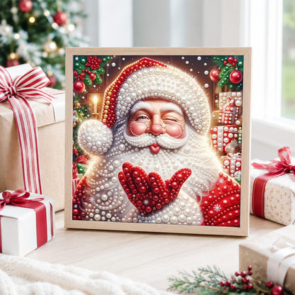 Santa Sending Heart Mittens pearl painting – image 4