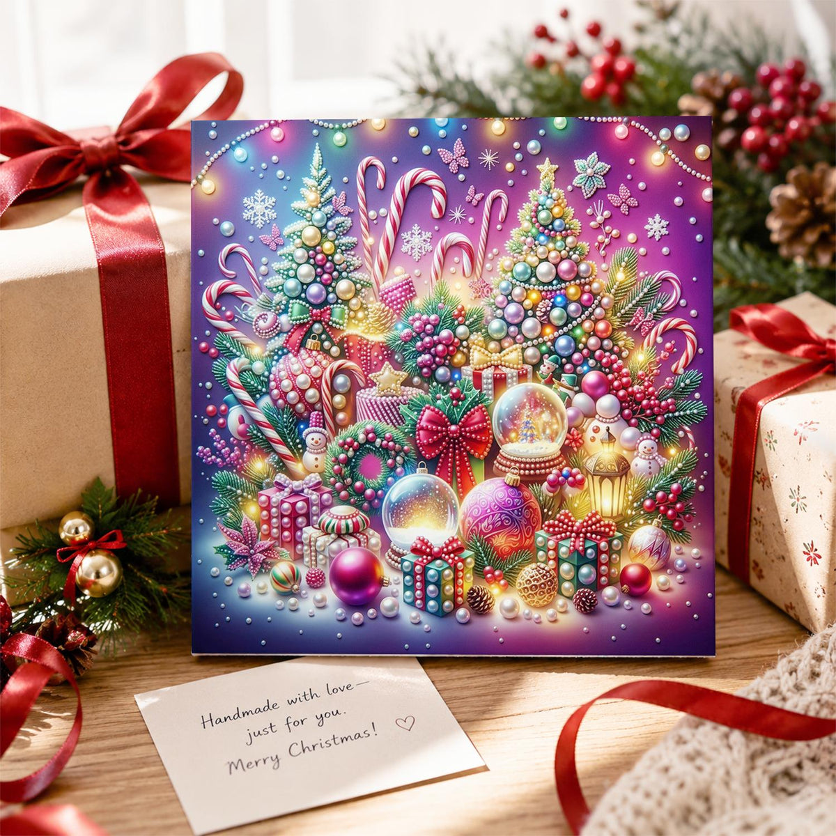 Neon Snow Globe Wonderland pearl painting – image 2