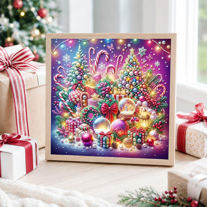 Neon Snow Globe Wonderland pearl painting – image 4