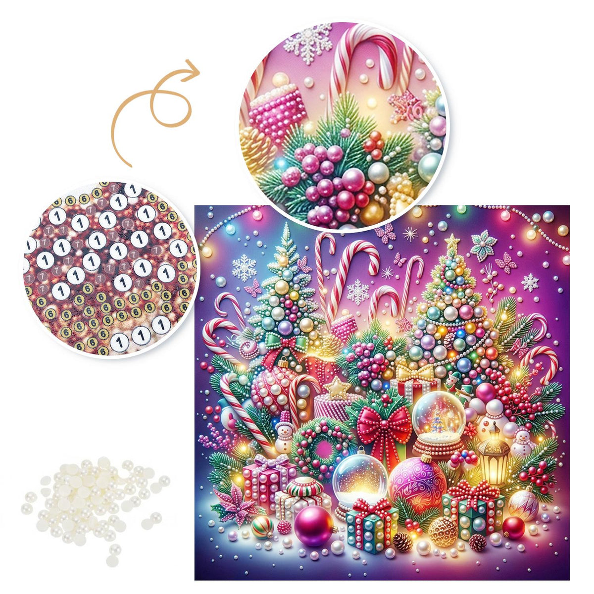 Neon Snow Globe Wonderland pearl painting – image 6