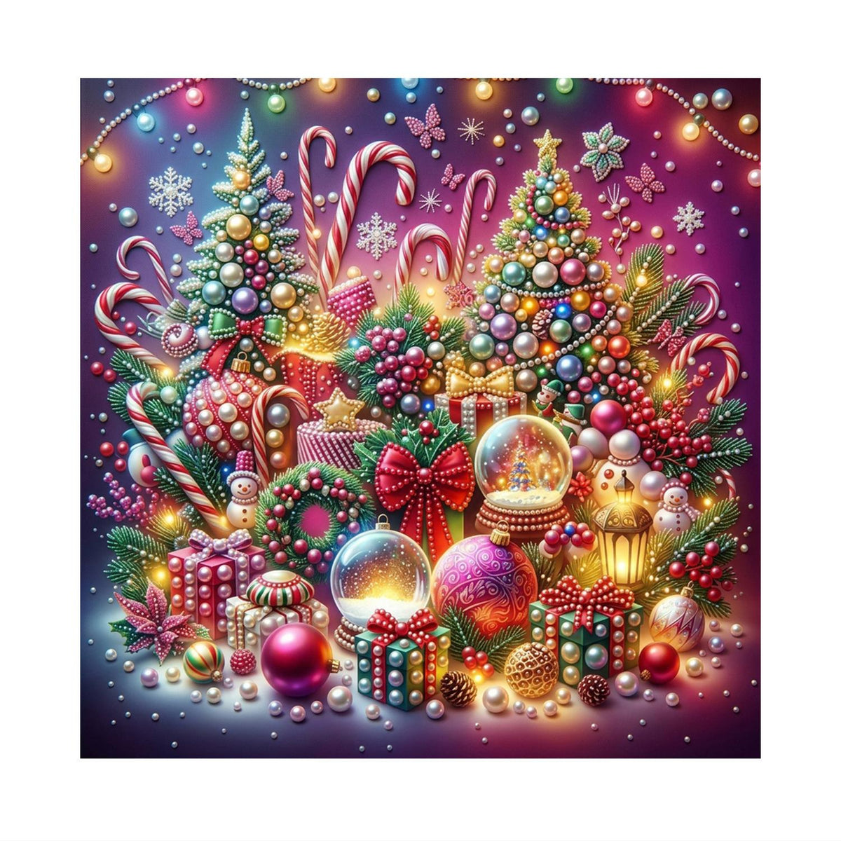 Neon Snow Globe Wonderland pearl painting – image 11