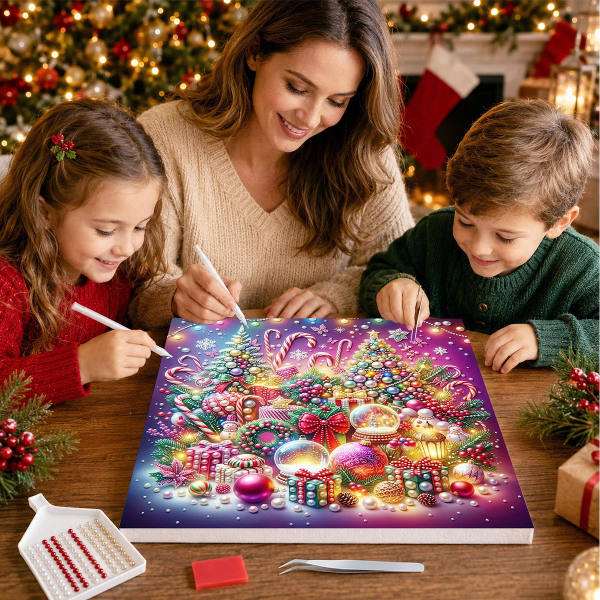 Neon Snow Globe Wonderland pearl painting – image 15