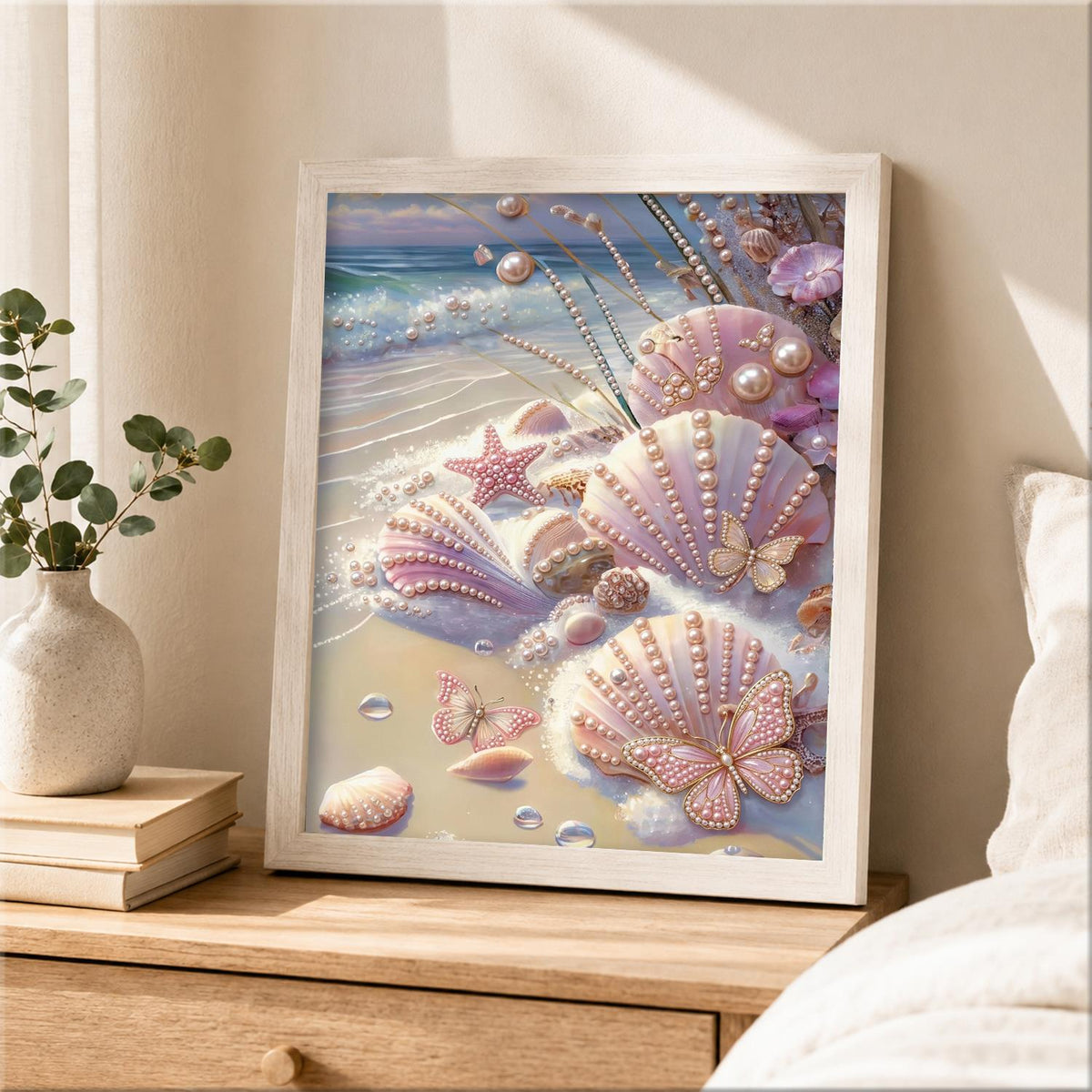 Butterfly Shells at Low Tide pearl painting – image 2