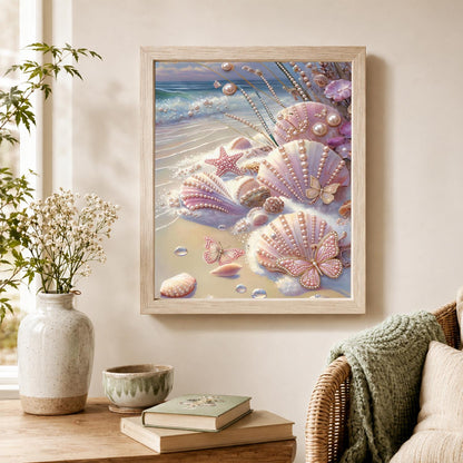 Butterfly Shells at Low Tide pearl painting – image 4