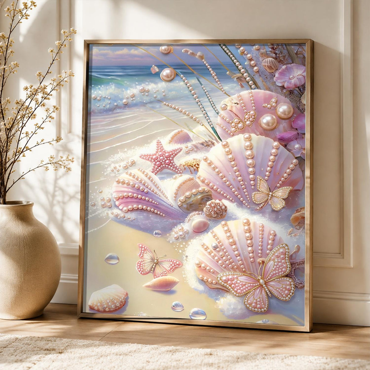 Butterfly Shells at Low Tide pearl painting – image 5
