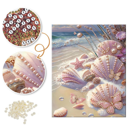 Butterfly Shells at Low Tide pearl painting – image 6