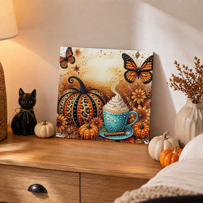 Leopard Pumpkin and Spiced Latte pearl painting – image 2
