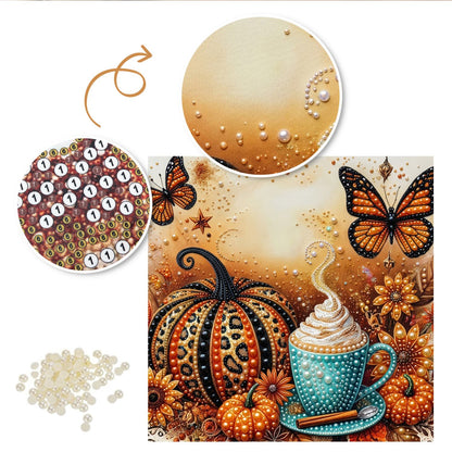 Leopard Pumpkin and Spiced Latte pearl painting – image 6