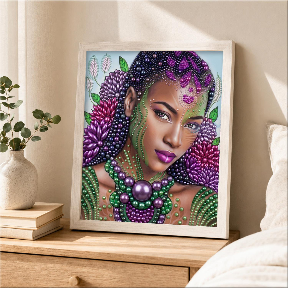 Purple Bloom Braided Beauty pearl painting – image 2