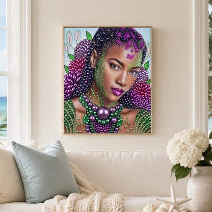 Purple Bloom Braided Beauty pearl painting – image 3