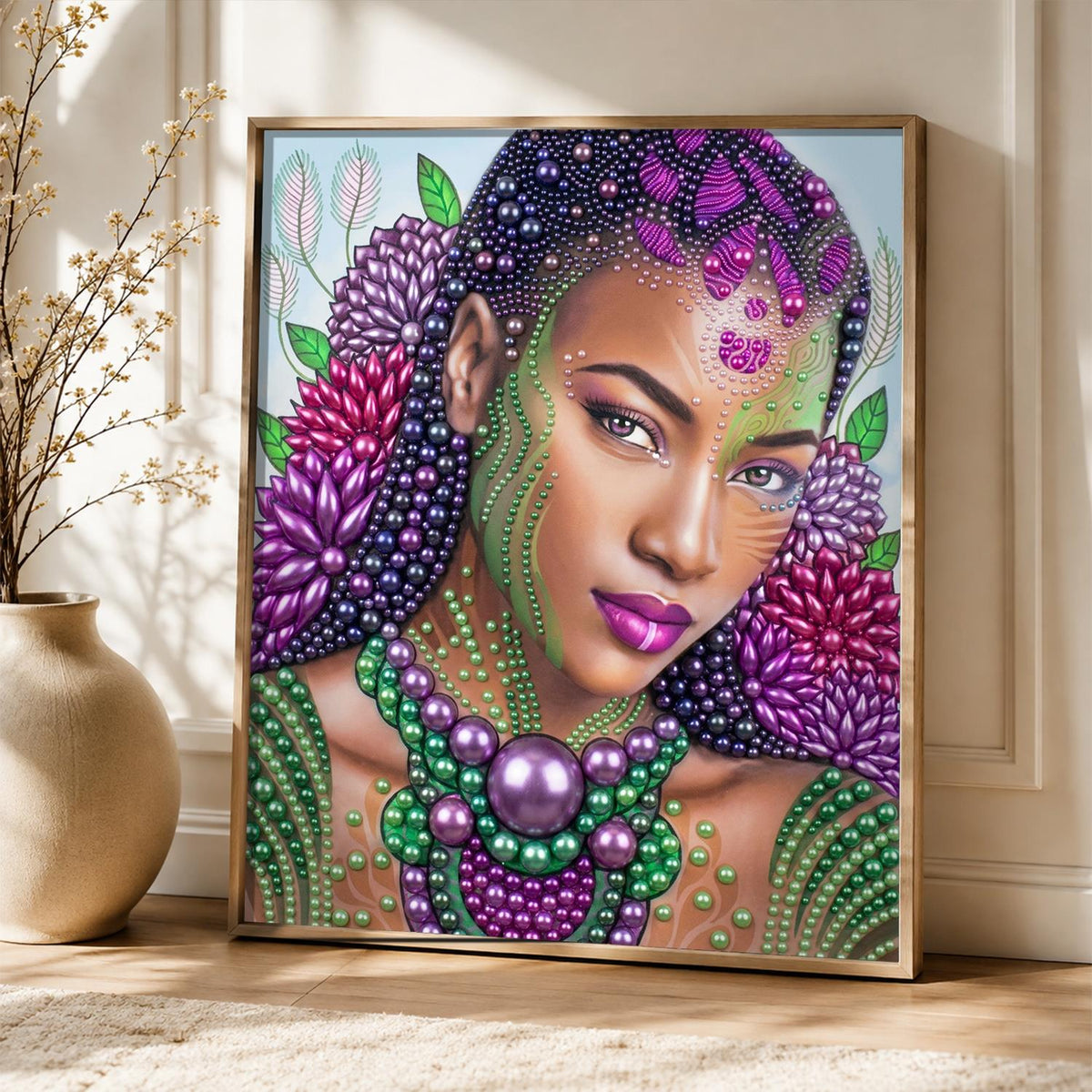 Purple Bloom Braided Beauty pearl painting – image 5