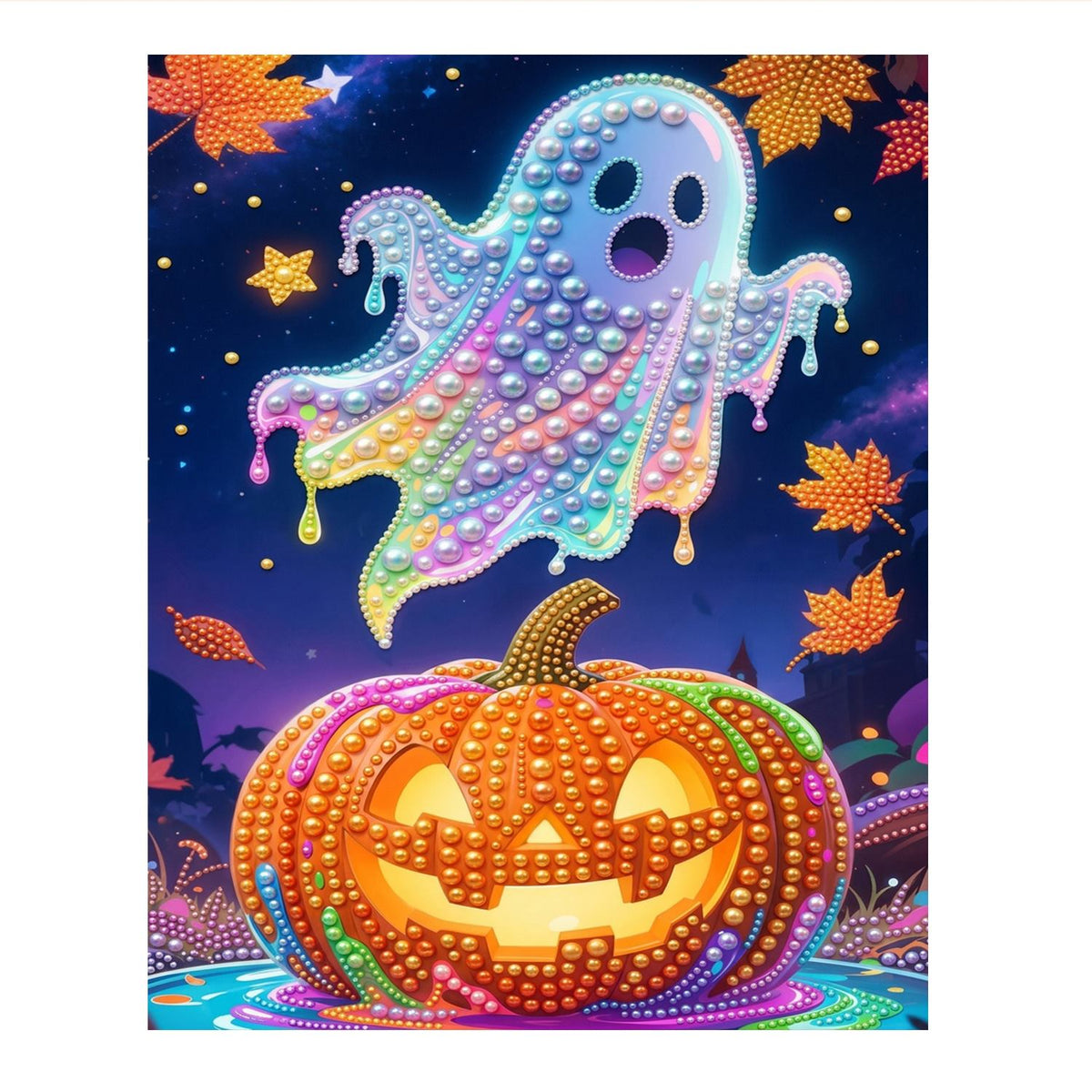 Iridescent Ghost and Pumpkin pearl painting – image 11