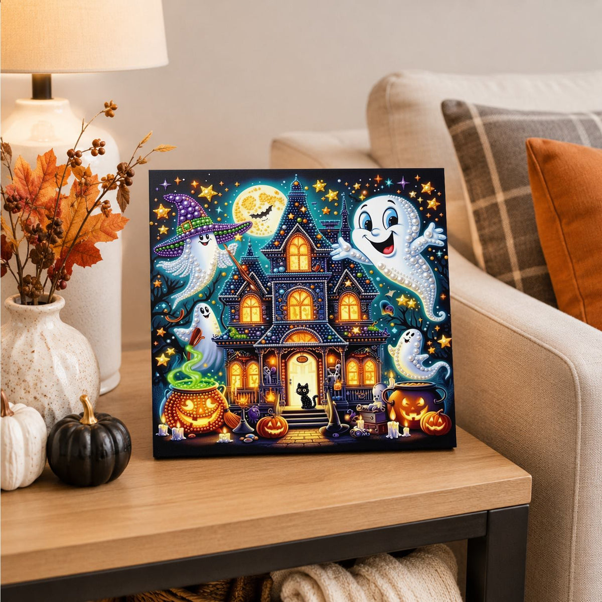 Grinning Ghosts and Spooky Manor pearl painting – image 4