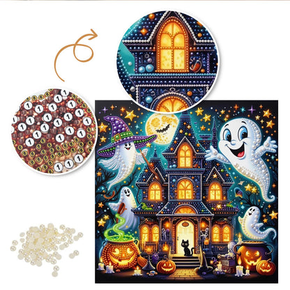 Grinning Ghosts and Spooky Manor pearl painting – image 6