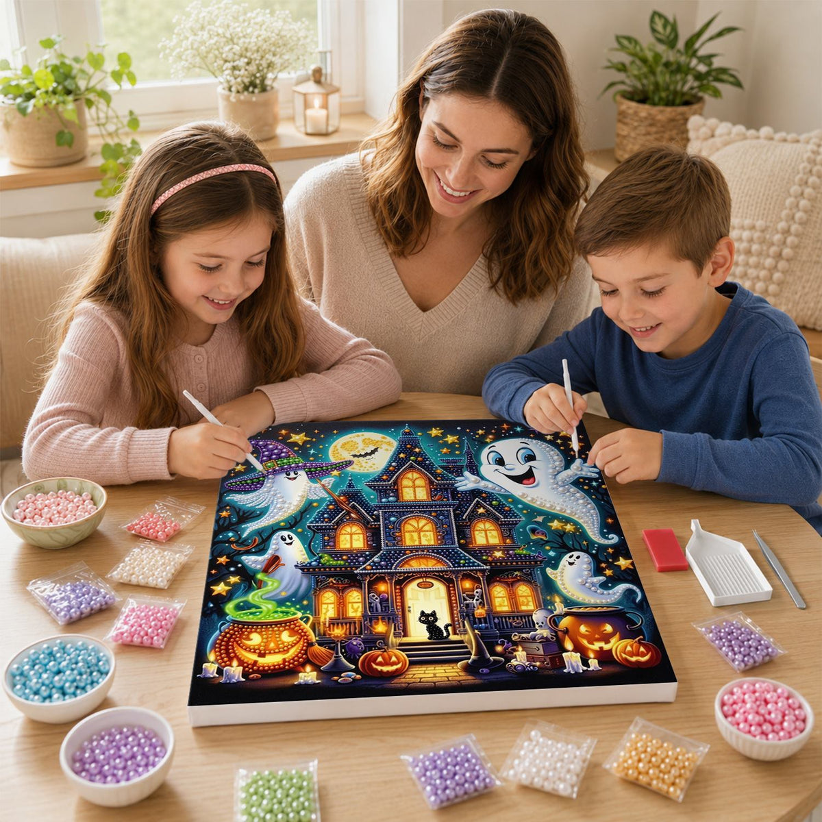 Grinning Ghosts and Spooky Manor pearl painting – image 15