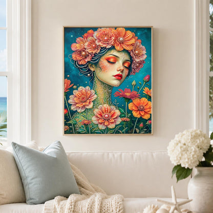 Peach Blossom Crown Dreamer pearl painting – image 3