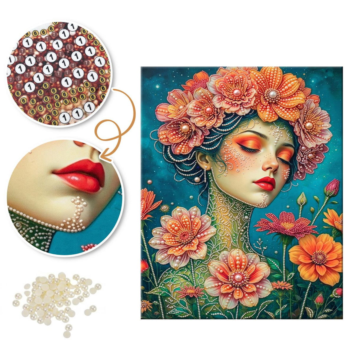 Peach Blossom Crown Dreamer pearl painting – image 6