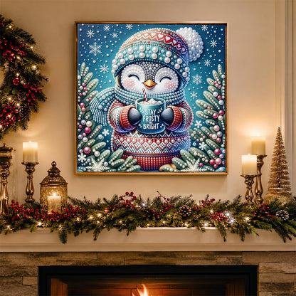 Penguin with a Cocoa Mug pearl painting – image 3