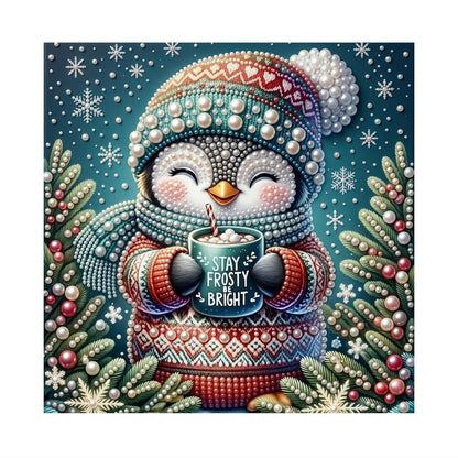 Penguin with a Cocoa Mug pearl painting – image 11