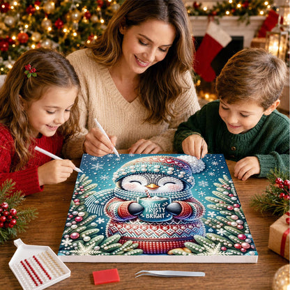 Penguin with a Cocoa Mug pearl painting – image 15
