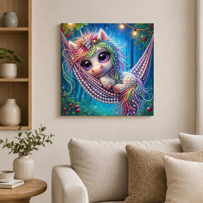 Unicorn Napping in a Hammock pearl painting – image 2