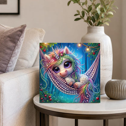 Unicorn Napping in a Hammock pearl painting – image 4