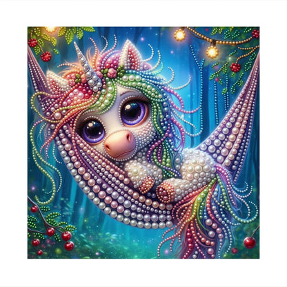 Unicorn Napping in a Hammock pearl painting – image 11