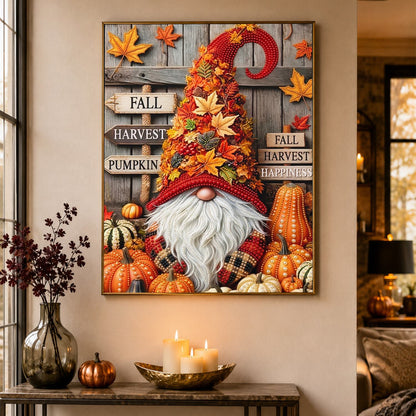 Leaf-Hat Harvest Gnome pearl painting – image 4
