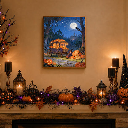 Pumpkin Coach by Moonlight pearl painting – image 3