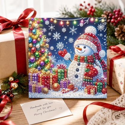 Snowman Holding a Red Heart pearl painting – image 2