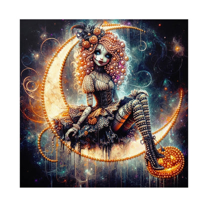 Curly-Haired Doll on the Moon pearl painting – image 11