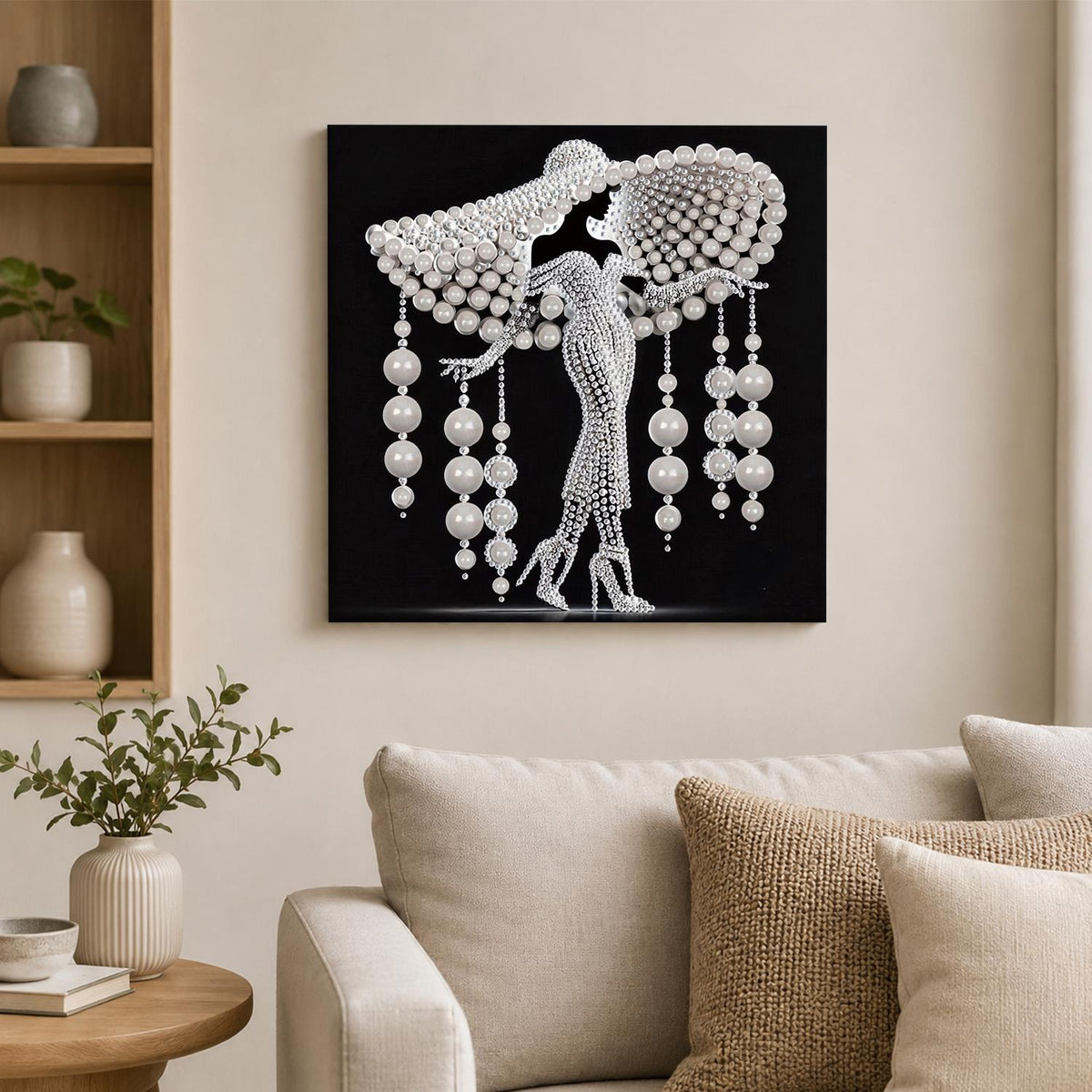 Silhouette Lady in High Heels pearl painting – image 2