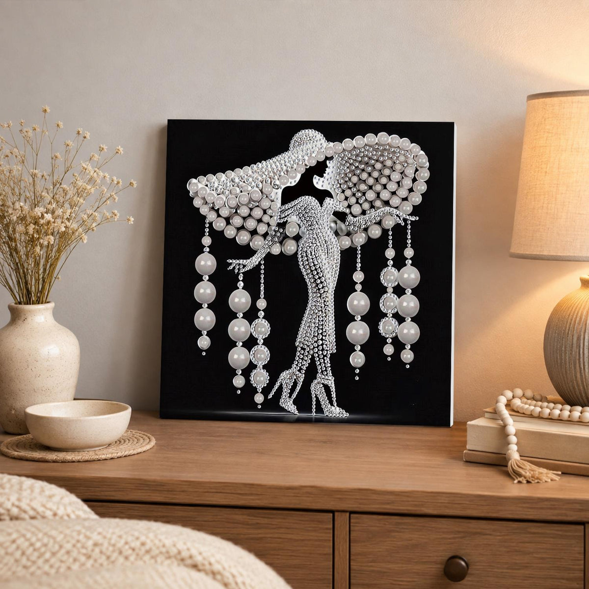 Silhouette Lady in High Heels pearl painting – image 3