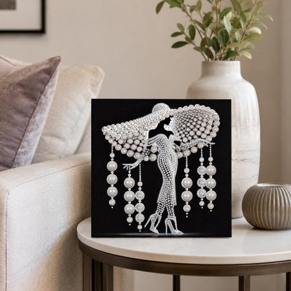 Silhouette Lady in High Heels pearl painting – image 4