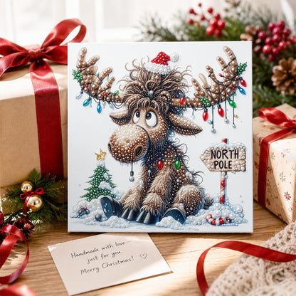 Tangled Lights North Pole Moose pearl painting – image 2