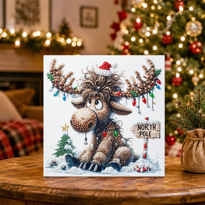 Tangled Lights North Pole Moose pearl painting – image 5