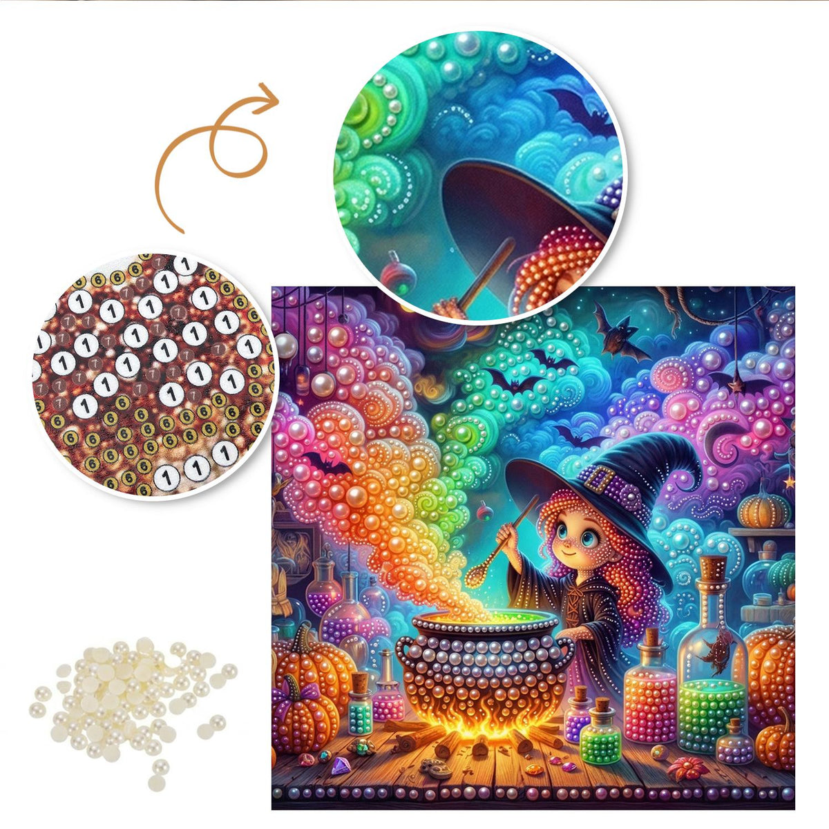 Little Witch's Rainbow Brew pearl painting – image 6
