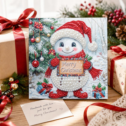 Snowman with a Merry Sign pearl painting – image 2