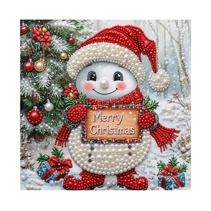 Snowman with a Merry Sign pearl painting – image 11
