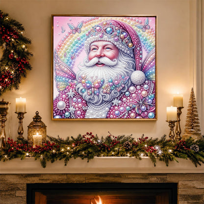 Rainbow Fairy-Winged Santa pearl painting – image 3